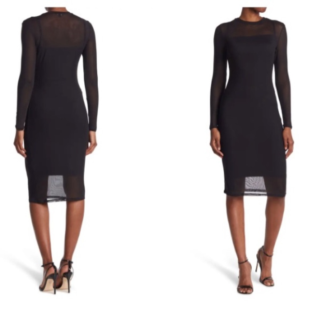 AFRM Loah Long Sleeve Mesh Midi Dress
